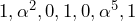 1,\alpha^{2},0,1,0,\alpha^5,1