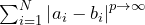 \sum_{i=1}^{N} \left| a_{i} - b_{i} \right|^{p \to \infty}