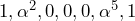 1,\alpha^{2},0,0,0,\alpha^5,1