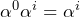 \alpha^{0} × \alpha^{i} = \alpha^{i}