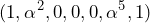 \[(  1,\alpha^{2},0,0,0,\alpha^5,1 )\]