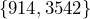 \lbrace 914, 3542\rbrace