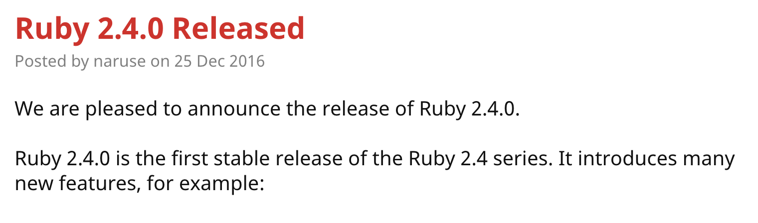 Ruby 2.4.0 released