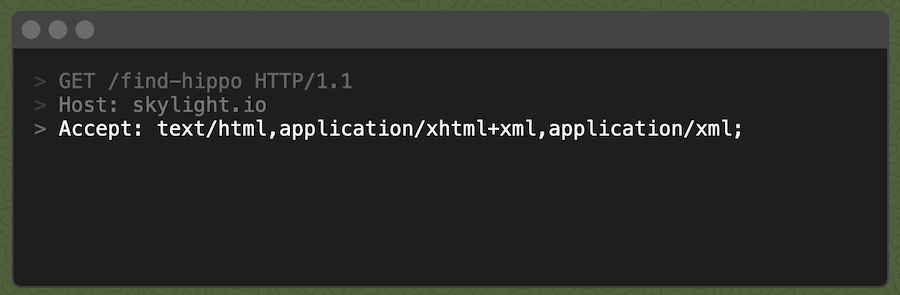 `Accept: text/html,application/xhtml+xml,application/xml;`のレスポンス。